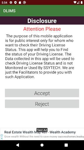 DLIMS - Check Status of Driving License screenshot 2