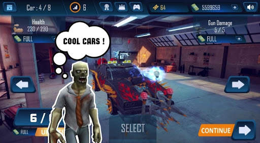 Shoot Zombies with Guns and Ride down by Cars screenshot 3