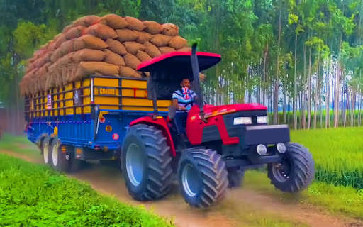 Tractor Trolley Driving Free Cargo Game screenshot 1