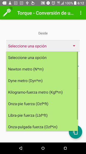 Torque - conversor de unidades screenshot 3