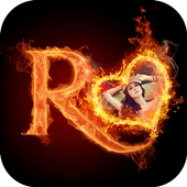 Fire Text Photo Frame icon