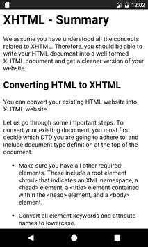 Learn XHTML Guide Complete screenshot 3