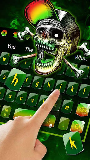 Rasta Skull Keyboard Theme screenshot 2