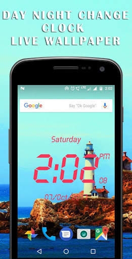 Day night changing clock live wallpaper screenshot 3