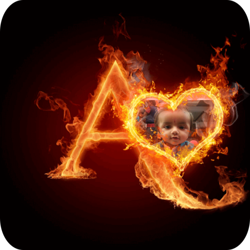 Fire Text Photo frames icon