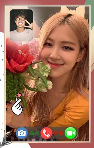 Rose Video Call Blackpink- Video Call Simulation screenshot 5