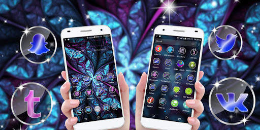 Abstract Neon Flower Launcher Theme screenshot 5