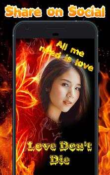 Fire Text Photo Frame screenshot 3
