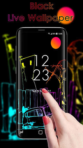 Cool Black APUS Live Wallpaper screenshot 1