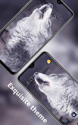 Howling wolf theme Cool pet animal screenshot 1