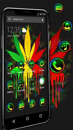 Neon Colorful Weed Smoke APUS Launcher Theme screenshot 5