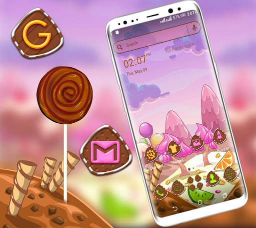 Sweet Pink Choco Candy Launcher Theme screenshot 3