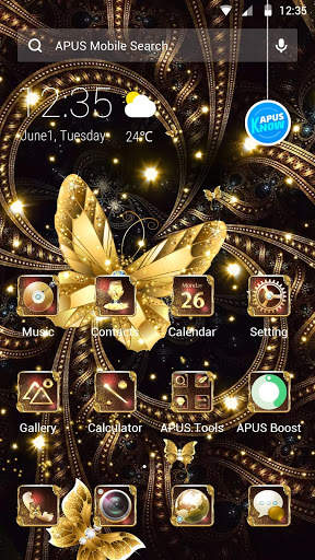 Shine Golden Fantastic Butterfly-APUS Launcher screenshot 5