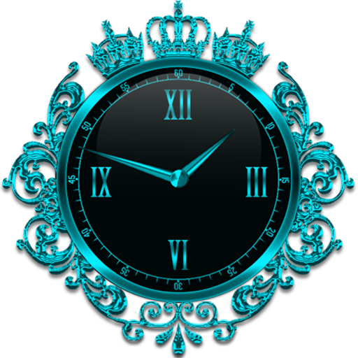 Turquoise Crown Clock Widget иконка