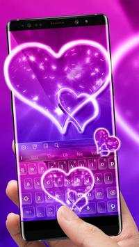 Neon Love Heart Keyboard screenshot 1