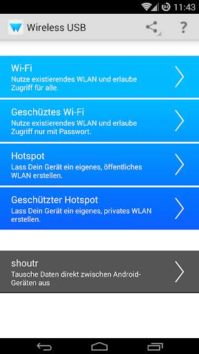 Wireless USB und Tethering screenshot 1