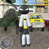 Street Stickman Rope Hero - Army Gangster Sky icon