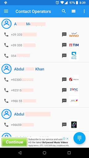 Contact-Mobile Operators screenshot 5