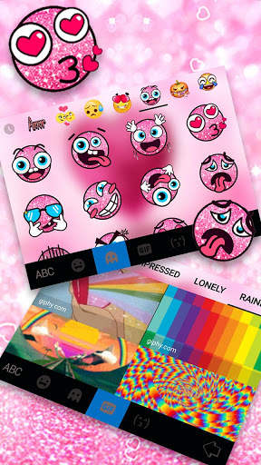 Pink Glitter Heart Keyboard Theme screenshot 4