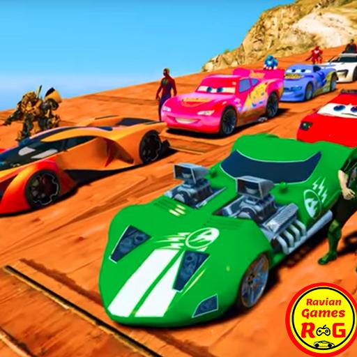 Superheroes Tricky Stunts Car Racing Game icon