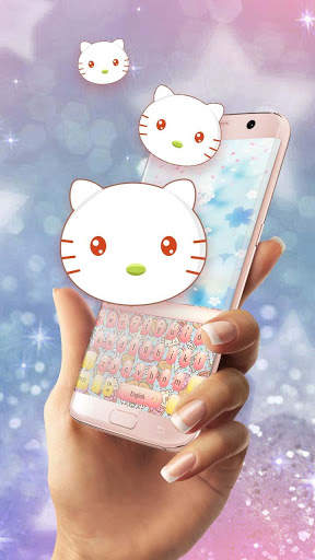 Cute Pink kitty keyboard स्क्रीनशॉट 2
