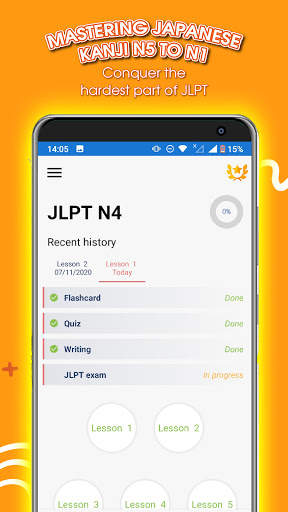 Study Kanji N5 - N1: Janki screenshot 1