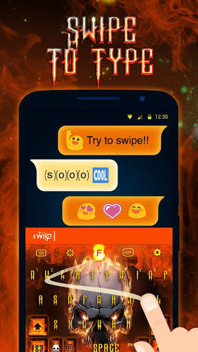Skull Hellfire Keyboard Theme screenshot 4