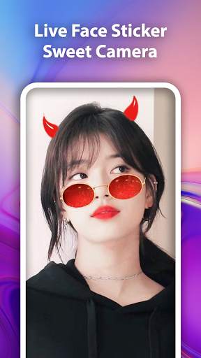 Live Face Sticker Sweet Camera screenshot 4