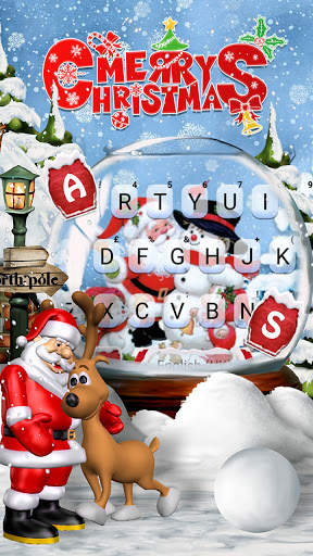 Christmas Santa कीबोर्ड पृष्ठभूमि स्क्रीनशॉट 2