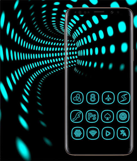 Neon icon pack ligth Blue theme  top to 2019 screenshot 3