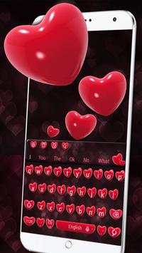 Red Heart Keyboard Theme screenshot 3