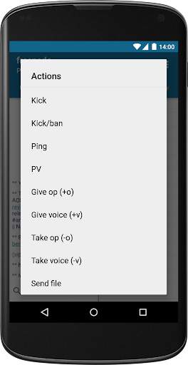 AndroIRC screenshot 5