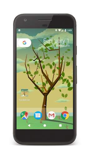 Tree With Falling Leaves Live Wallpaper - FREE screenshot 1
