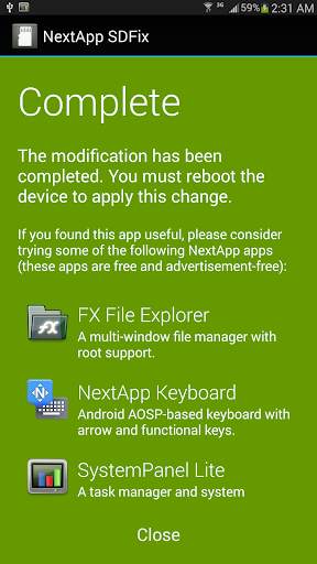 SDFix: KitKat Writable MicroSD (ANDROID 4.4 ONLY) screenshot 4