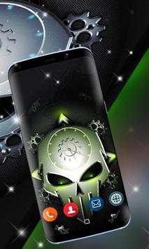 Steampunk Skull Clock 2 تصوير الشاشة