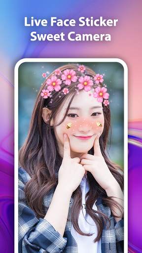 Live Face Sticker Sweet Camera screenshot 6