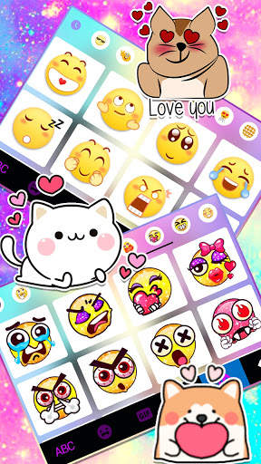 Cute Galaxy Cat Keyboard Background screenshot 4