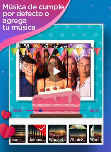 Video de cumpleaños 🎂 con musica y fotos screenshot 4