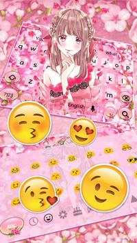 Pink Cuteness Floral Girl Keyboard screenshot 3