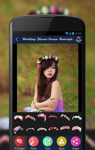 Wedding Flower Crown Hairstyle screenshot 7