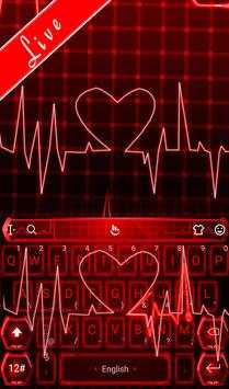 Live 3D Red Neon Heart Keyboard Theme screenshot 1