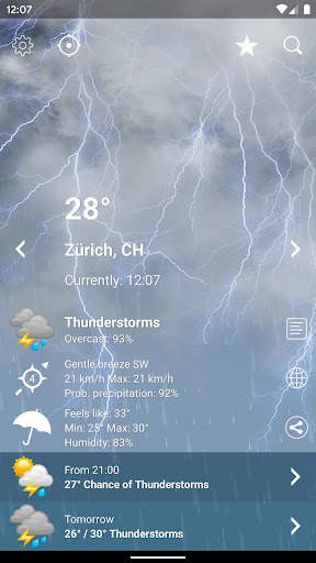 Weather Switzerland XL PRO screenshot 2