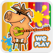Pig Games Kids Coloring icon