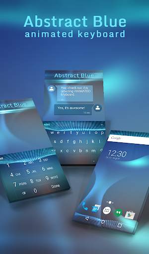 Abstract Blue Animated Keyboard + Live Wallpaper screenshot 1