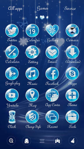 Blue Crystal Go Launcher Theme screenshot 4