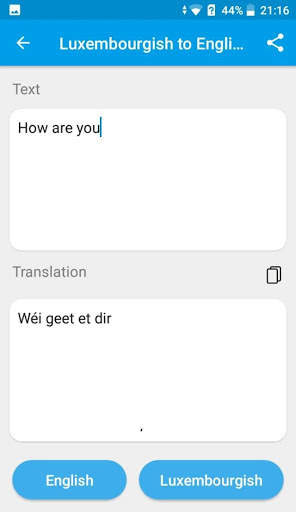 English to Luxembourgish Translation screenshot 1