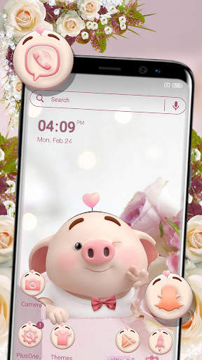 Cute Piggy Launcher Theme screenshot 1