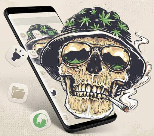 Smoking Warrior Helmet Skull Theme screenshot 3