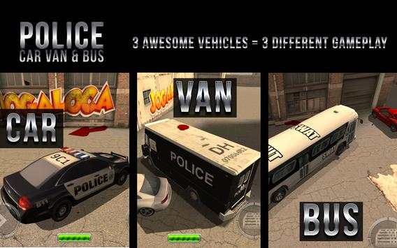 Police Car & Van Bus Parkir screenshot 1