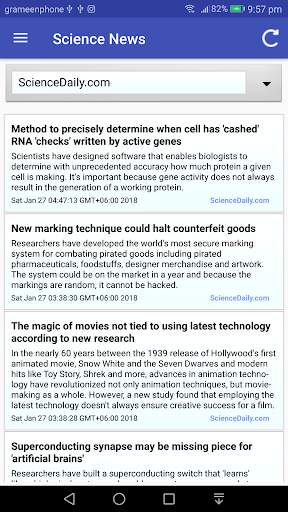 Science News Feed 1 تصوير الشاشة